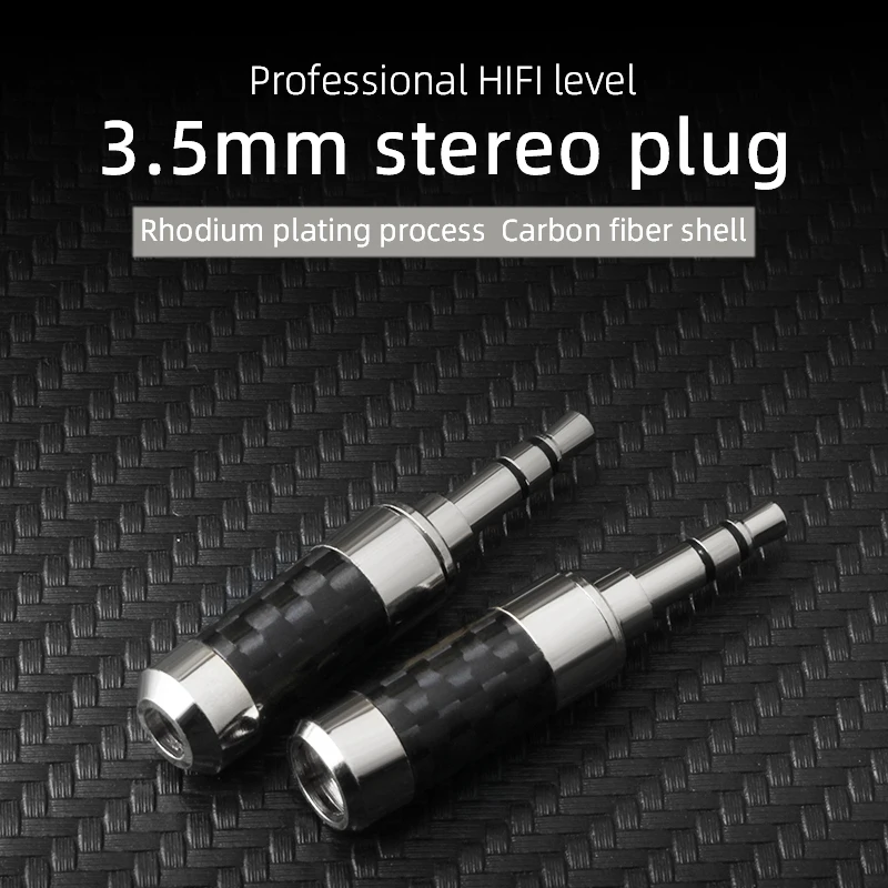 3.5mm Connector 3 Pole Stereo Male Jack Rhodium-plated Pure Copper 3.5 Audio Plug Connector DIY Solder Adapter for 4mm Cable