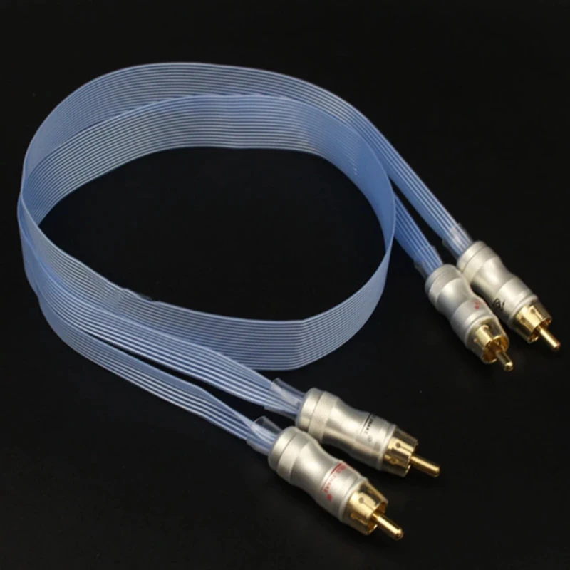 Hifi Nordost silver plated cable BlueHeven king snake Gold Plated 2RCA to 2RCA Male Audio Cable