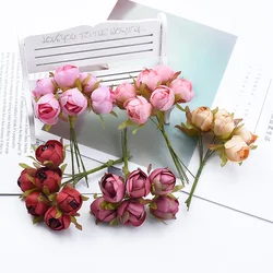 6 Pieces Decorative Flowers Wreaths Artificial Flowers Vases for Decoration Diy Wedding Decoration Home Decoration Accessories