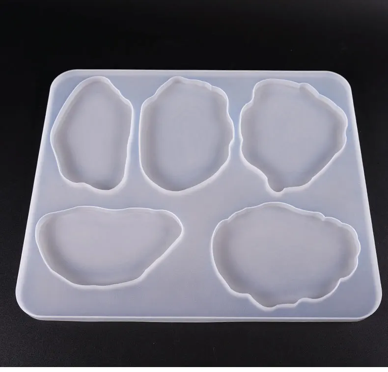 Irregular Cup Tray UV Resin Epoxy Mold Resin Coaster DIY Silicone Craft Epoxy Resin Art Supplies Jewelry Accessories(6 Cavity)