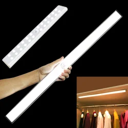 Veilleuse LED avec capteur de mouvement PIR, alimentation par batterie aste par USB, lampe de nuit pour armoire de cuisine, armoire, 6, 10, 24, 40/60