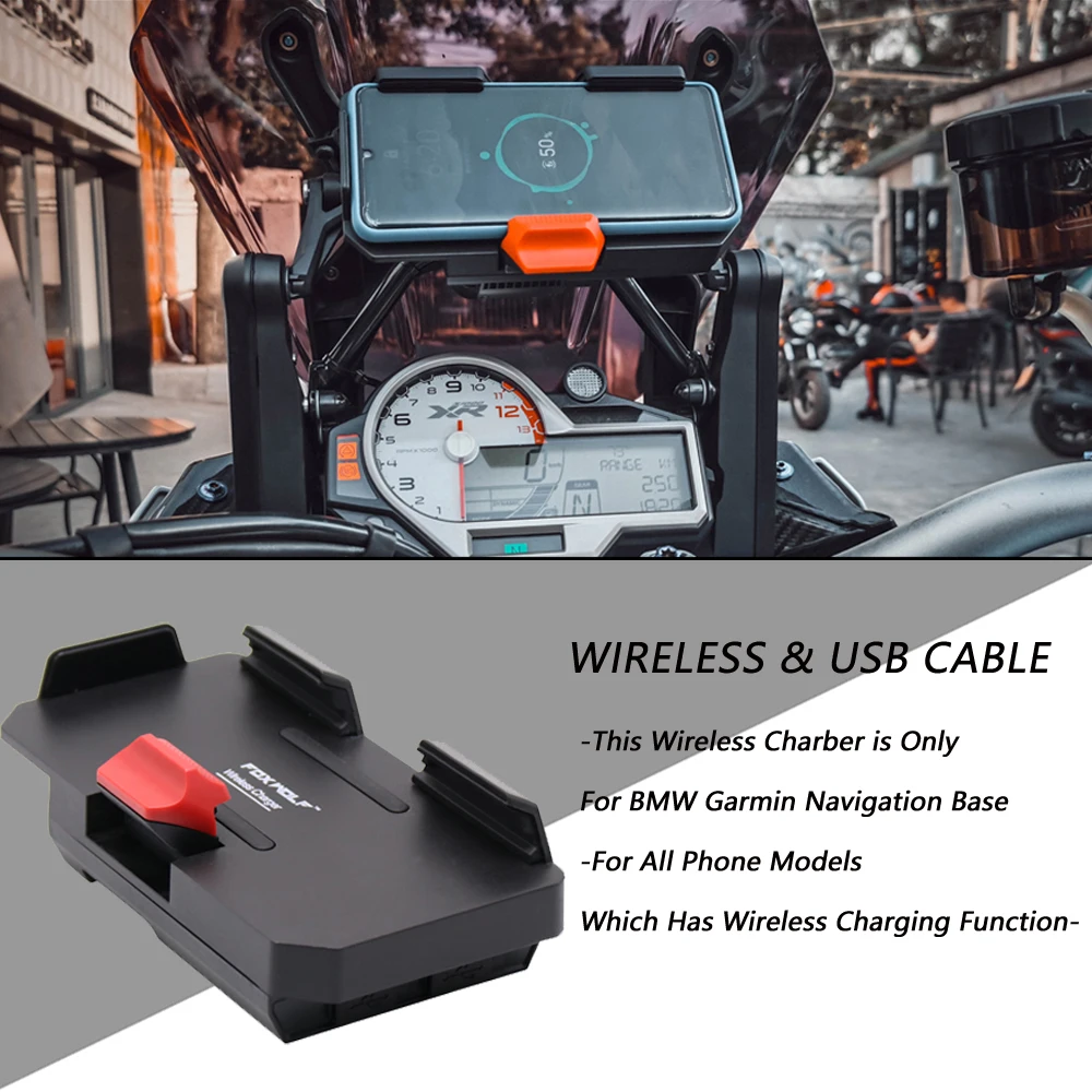 

For BMW R1200GS R1250GS F850GS F750GS F800GS F700GS S1000XR ADV Motorcycle Wireless Charging GPS Phone Holder Navigation Bracket