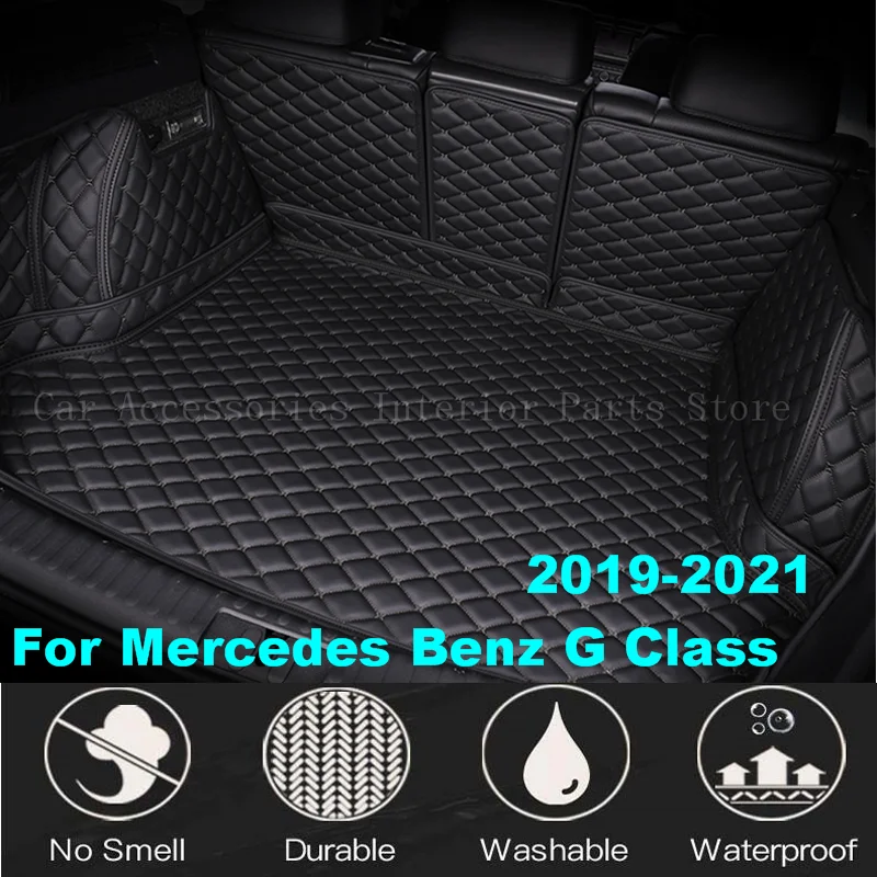 

Custom Car Trunk Mats For Mercedes Benz G Class 4 Doors G500 G400 G350 2019 2020 2021 Auto Interior Accessories Leather Carpet