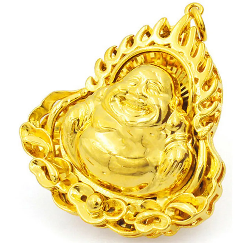 Gold Plated Couple Pendant Domineering Gold Plated Big Belly Buddha Pendant Men's and Women's Gift Pendant