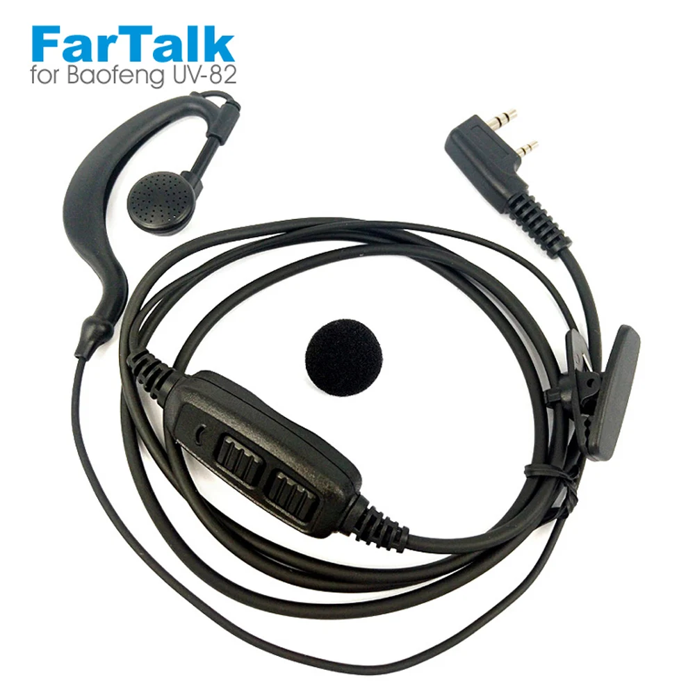 Special Dual PTT Headset Earpiece Microphone for Baofeng UV-82  UV 82 UV82L UV-89 UV8D Two Way Radio Walkie Talkie Accessories