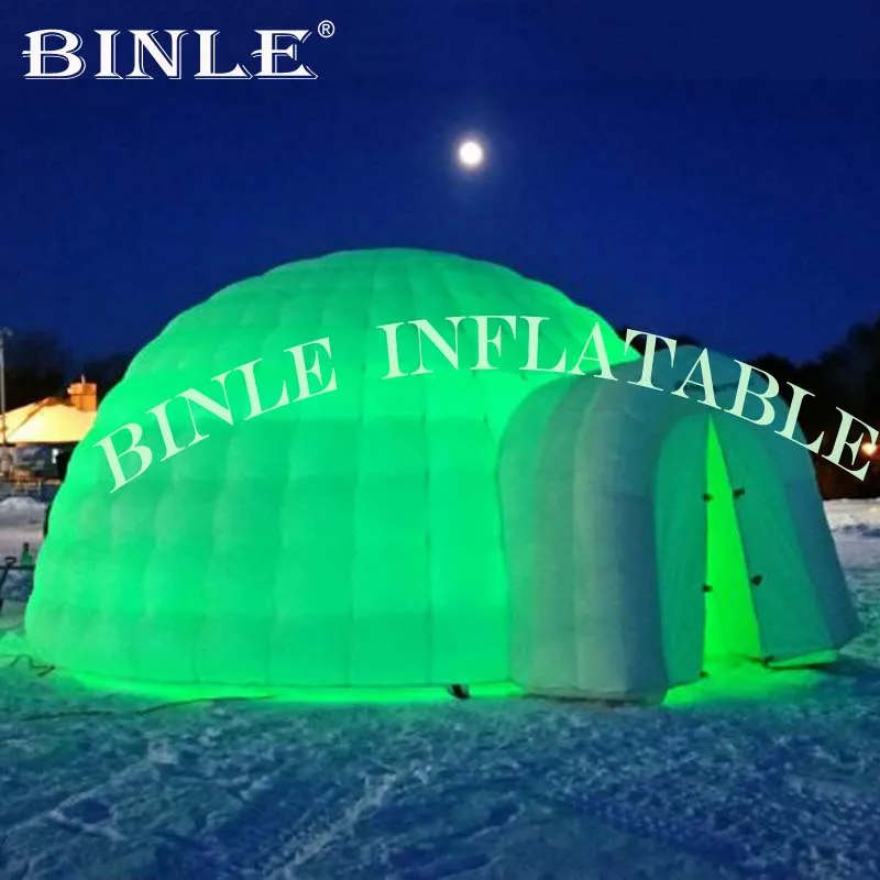 

Customizable colorful inflatable igloo tent with 1 tunnel entrance inflatable marquee dome disco area for outdoor