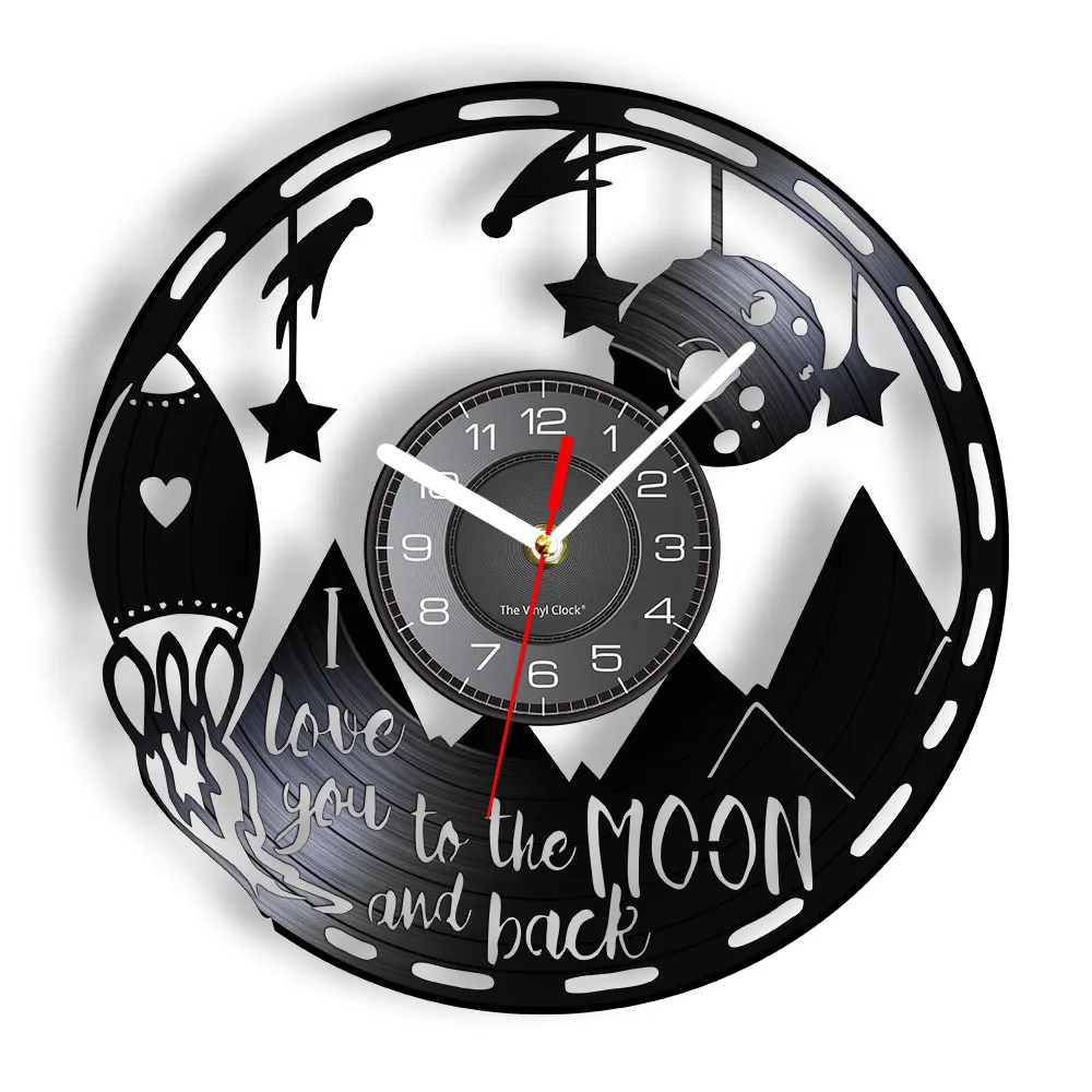 I Love You To The Moon And Back Vinyl Record Clock Everlasting Love Timepieces Decor Housewarming Remembrance Day Her Him Gift