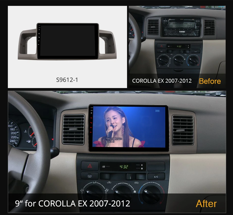 720P K7 6G+128G Car Radio for Toyota COROLLA EX 2007 - 2012 android 10.0 support Interior Atmosphere Lamp 360 4G LTE 1280*720