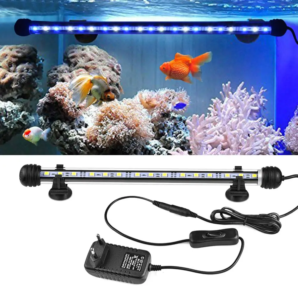 

RGB LED Aquarium Light Waterproof Bar Fish Tank Light 19-49cm Aquatic Plants Grow Light Submersible Underwater Decor lamp