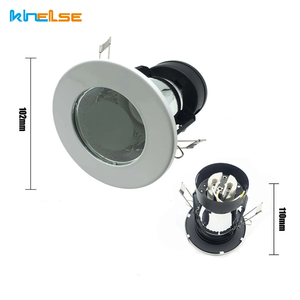 Recessed Ceiling Bathroom Spotlight Replaceable 50mm E27 Bulb Sockets Kit Spot Lamp Fitting Frame