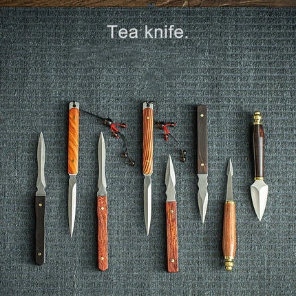 Pu\'er Tea Knife Rosewood Ebony Stainless Steel Tea Needle Tea Cone Stainless steel tea needle Kungfu tea set accessories