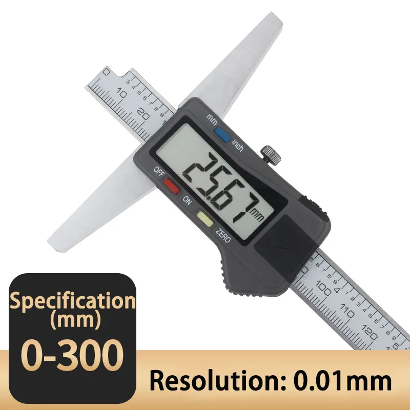 High precision 0-300mm electronic digital depth gauge depth vernier caliper stainless steel calipers metalworking