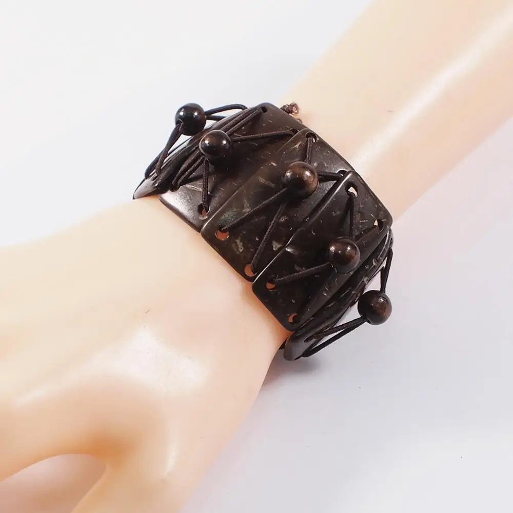 Bohemian Geometric Bracelets For Women Handmade Wood Bracelet Bangle Fashion Ethnic Jewelry Ladies Gift UKEN