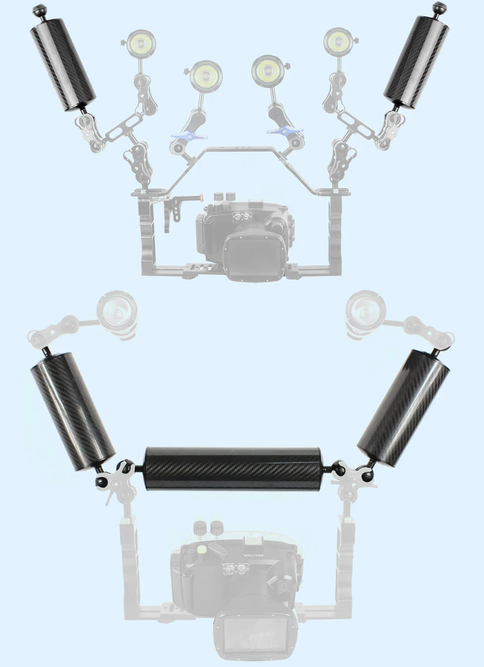 Kamera Schwimm Arm Tauchen Tablett Auftrieb Aquatische Verlängerung Arm Dual Ball Unterwasser Fotografie für Nikon DSLR Action Kamera – Detail 20