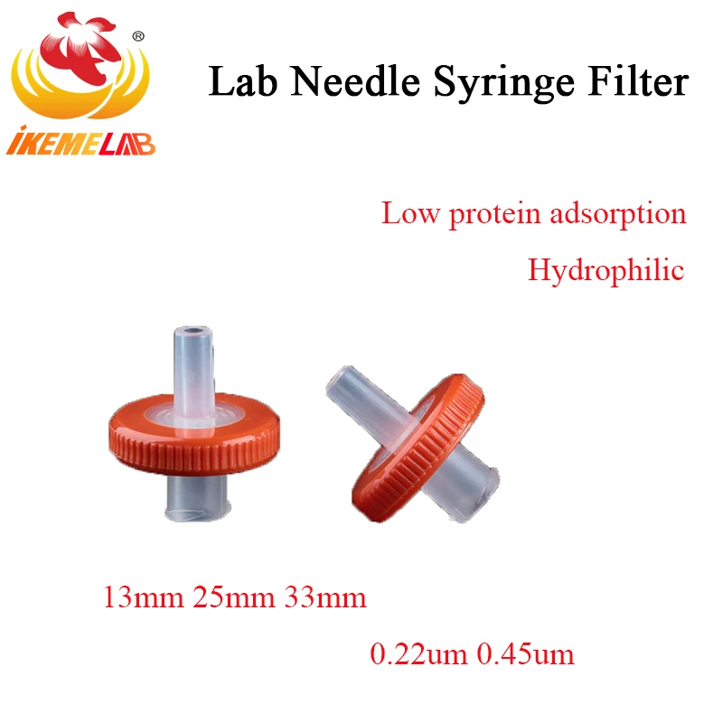 100pcs/lot Filtered Needles Minisart Syringe Filter 13/25/33mm 0.22/0.45um PVDF Hydrophobic Laboratory Supplies Medical Supplies