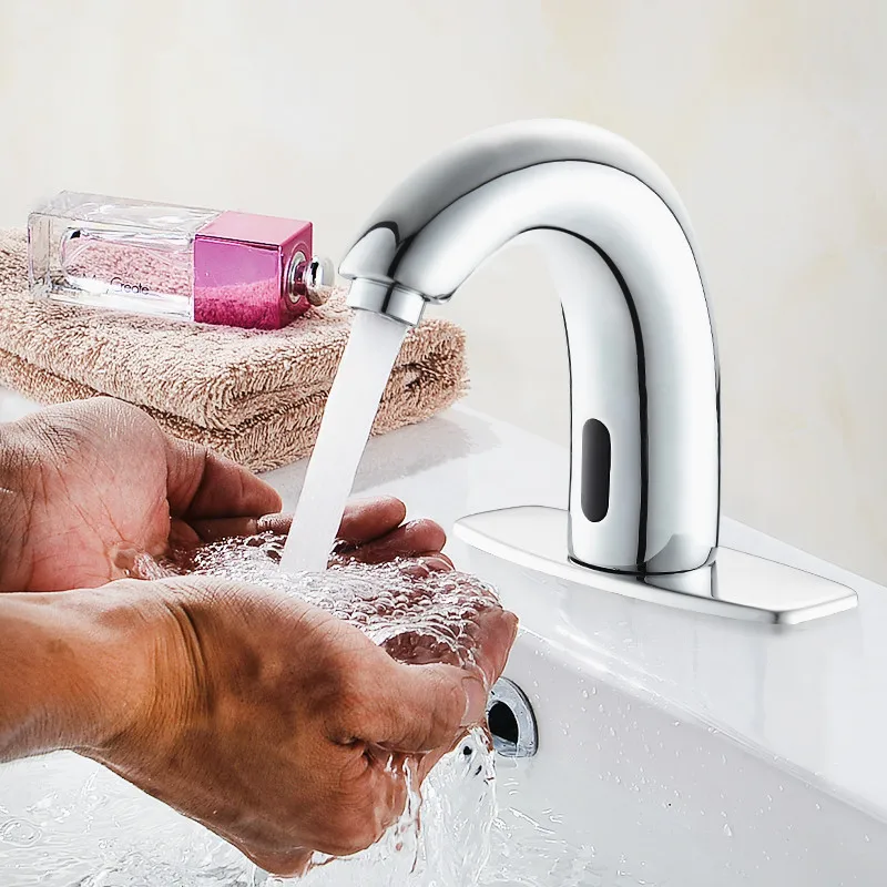 

Smart Infrared Brass Faucet DC/AC Automatic Induction Household Basin Sensor Mixer Touchless Hand Washer for Bathroom J19432