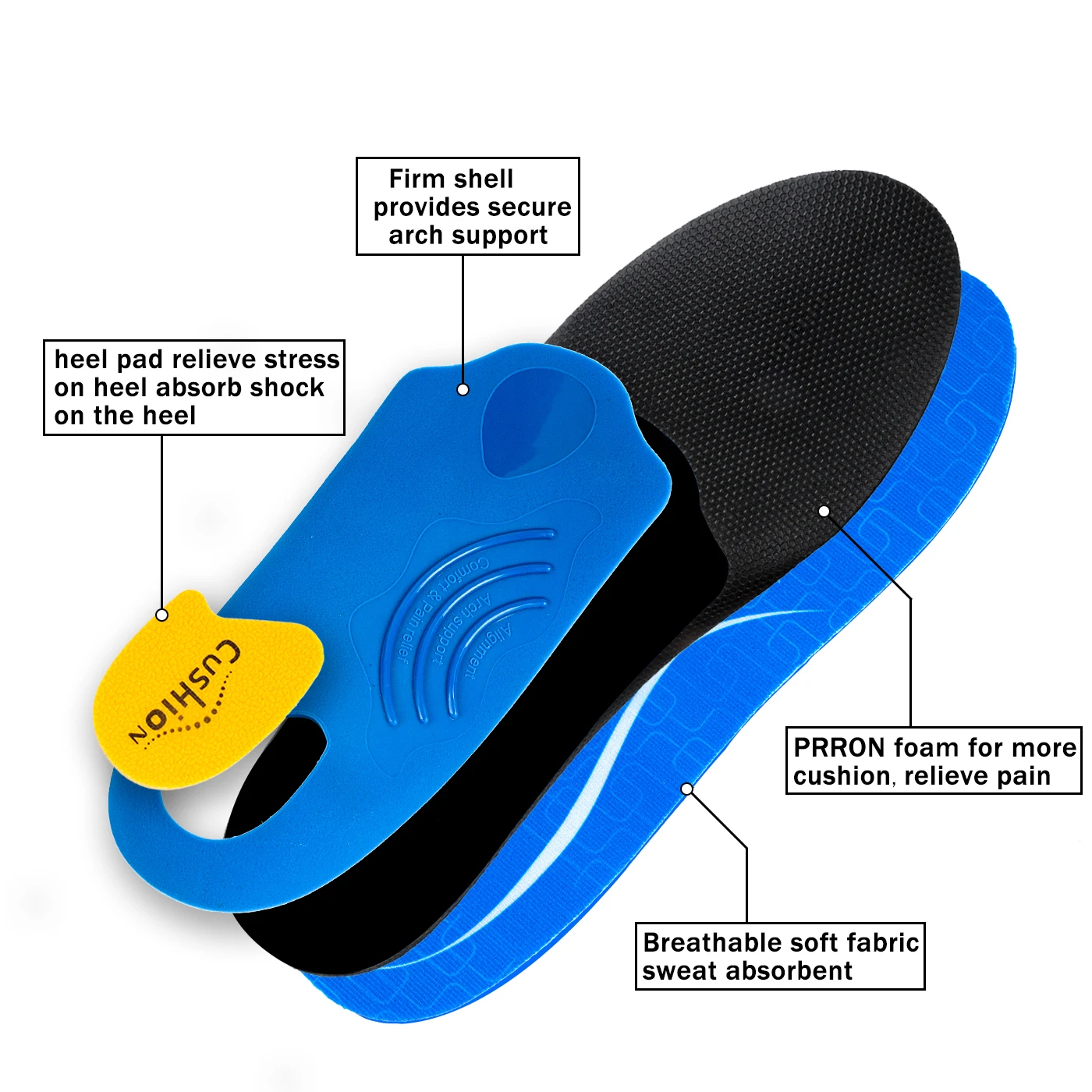 Orthopedic Plantillas Arch Support Insoles Men Women Sneakers Plantar Fasciitis,Flat Feet Orthotic Inserts Sports Shoe Sole