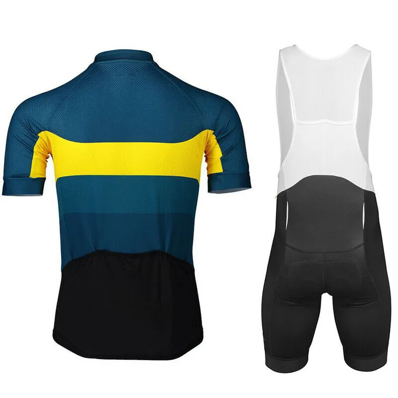 Wholesale Breathable Tight Fitting Top and Bottom Bib Shorts Kit  Bike Jersey Set Cycling Clothing Short Sleeve Bicycle Suit