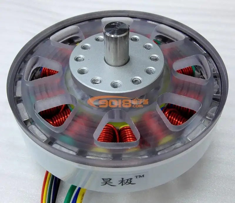 200W10MM Motor DC Tanpa Sikat Tiga Fase Magnet Permanen Cakram Datar dengan Sensor dengan Aula