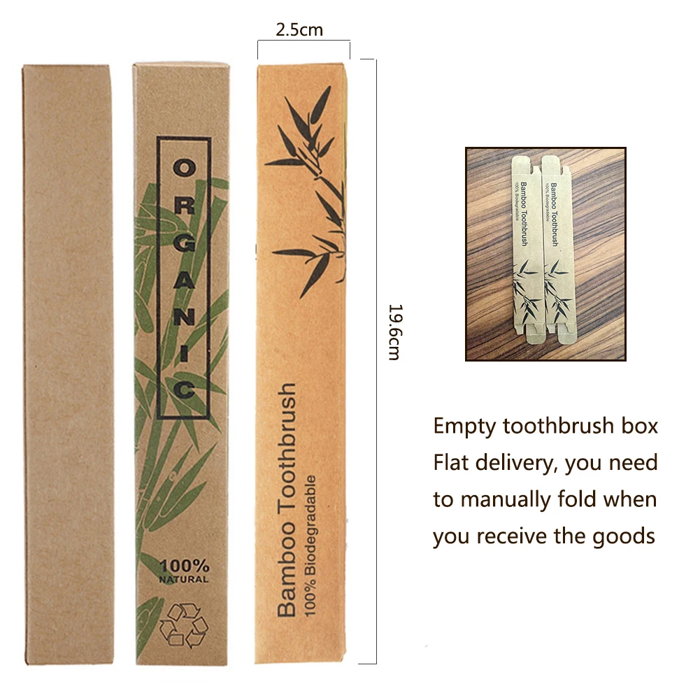 New Year Bamboo Charcoal Toothbrush Kraft Box Environmental Packing Box Toothbrushes Case without Toothbrush