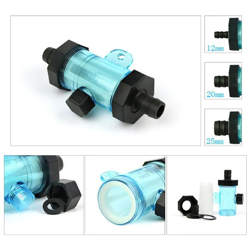 1pc 10/12/20/25MM Pagoda Hose Filter Garden Irrigation Fittings Aquarium Transparent Filter Fish Tank Soft Water Pipe Filter Cup