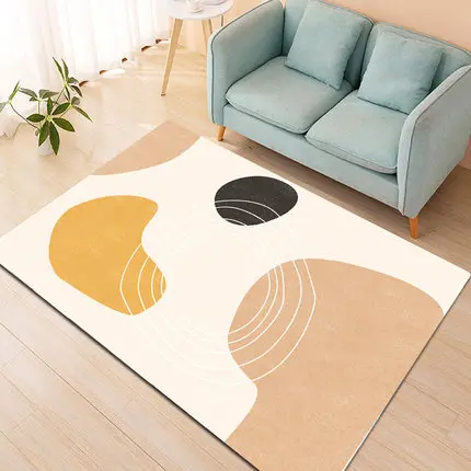 Rectangular Non-Slip Mat for Bedroom, Creative Geometry Carpet, Home Sofa