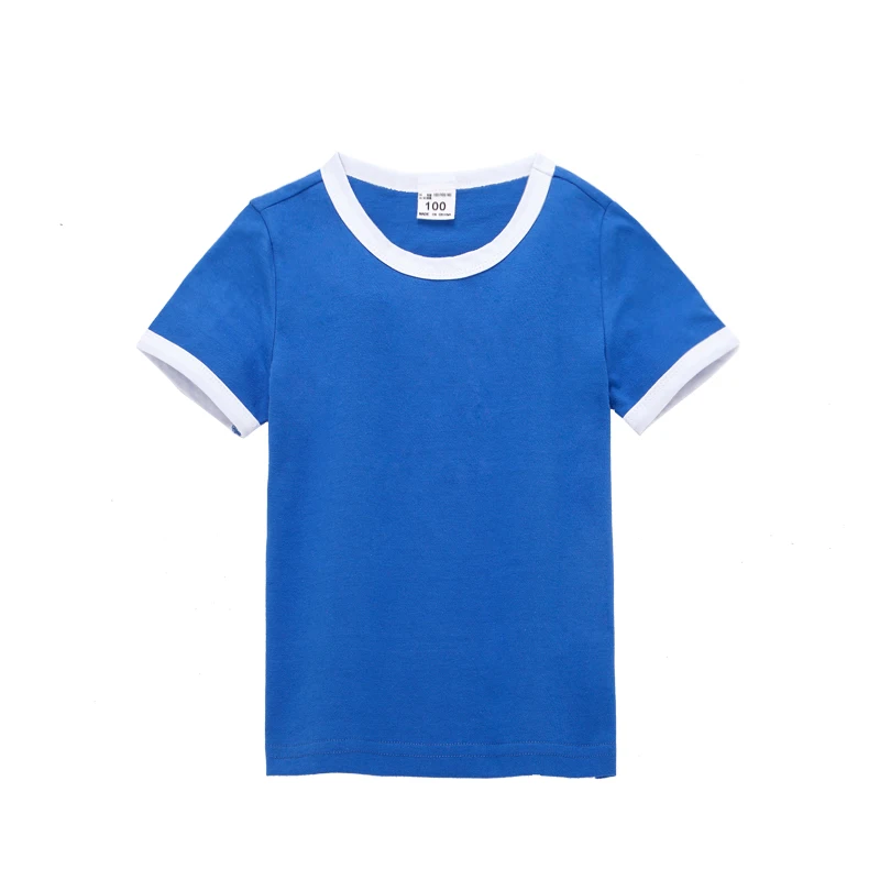 DE PEACH 2023 Summer Baby Boys Short Sleeve T-Shirt Girls Cotton Casual Tshirt Kids Fashion Spell Color Tops Children Clothes