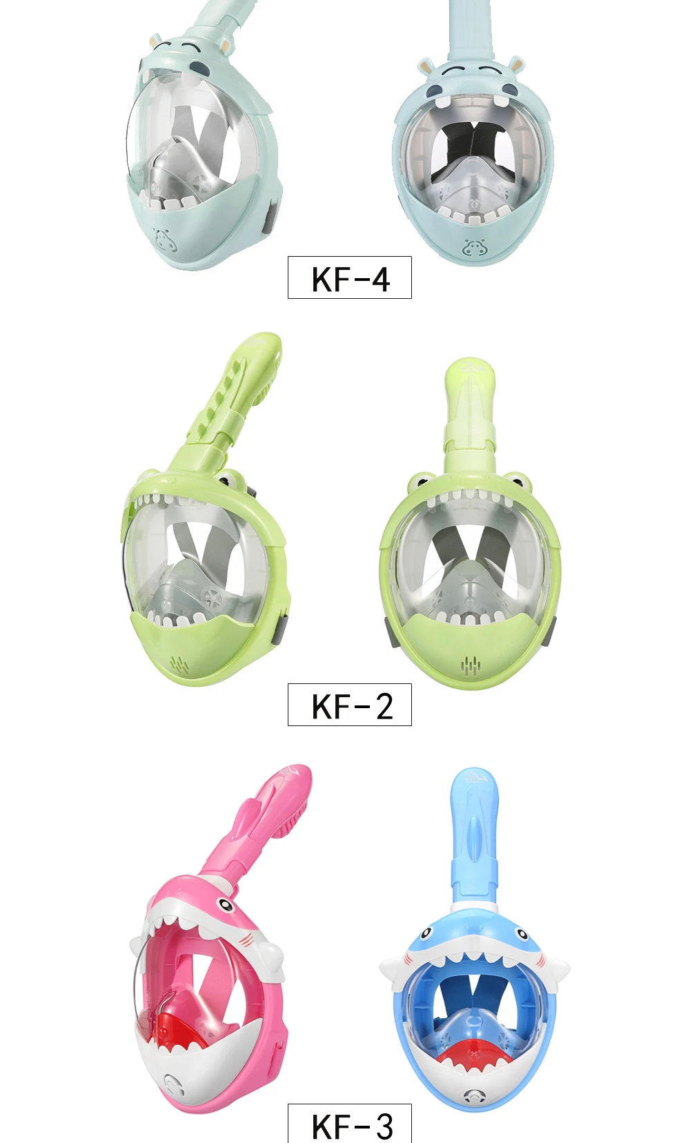 Kinder Cartoon Tauchmaske Schwimmen Voll gesicht Schnorchel maske Jungen Mädchen Unterwasser Tauchen Anti Nebel Schnorchel Set Ausrüstung Kinder – Detail 8