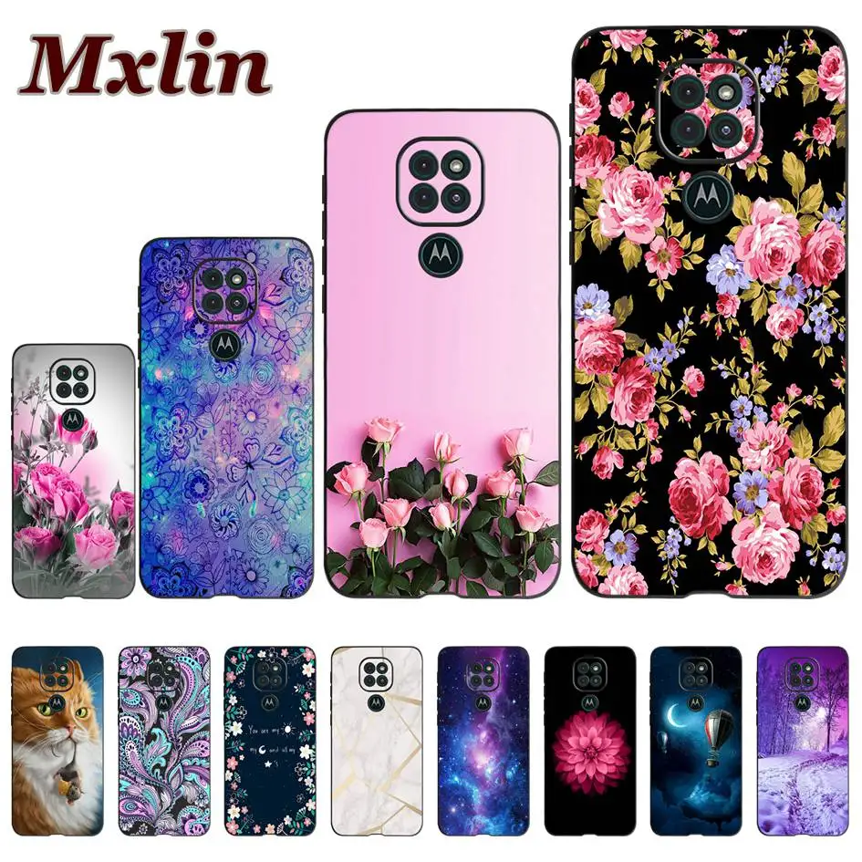 For Motorola Moto G9 Play Case Fashion Flower Printed Soft Silicon Phone Cover 6.5\