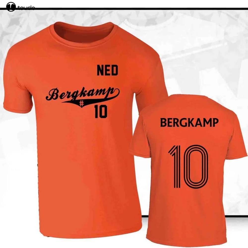 Footballer Bergkamp 10 Holland T-Shirt Netherlands Bergkamp Legend 2019 New Fashion T-Shirt Short Sleeve Design Your Own T Shirt