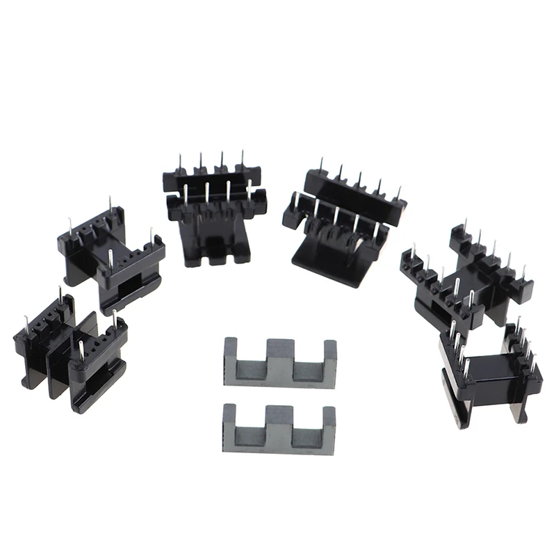 5Sets EE25 4Pin 8P 10P Transformer Bobbin PC40 Ferrite Core Vertical Horizontal