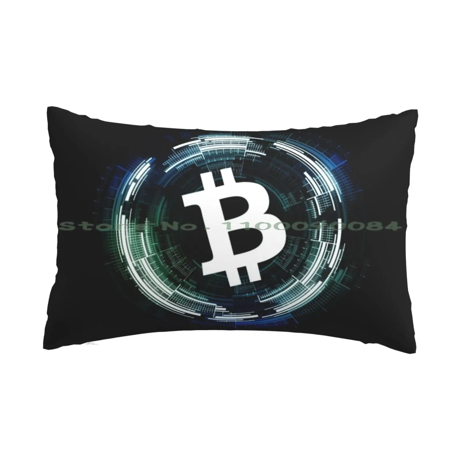 Bitcoin Logo Pillow Case 20x30 50*75 Sofa Bedroom Bitcoin Paypal Virtual Money Vr Logo Black Internet Dark Web Deep Web Long