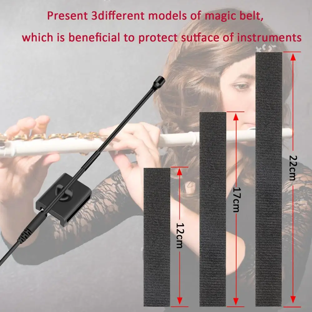 KIMAFUN 2.4G Mini Wireless Flute Microphone Omnidirectional Condenser Instrument Microphon for Flute Piccolo Harmonica Musicians