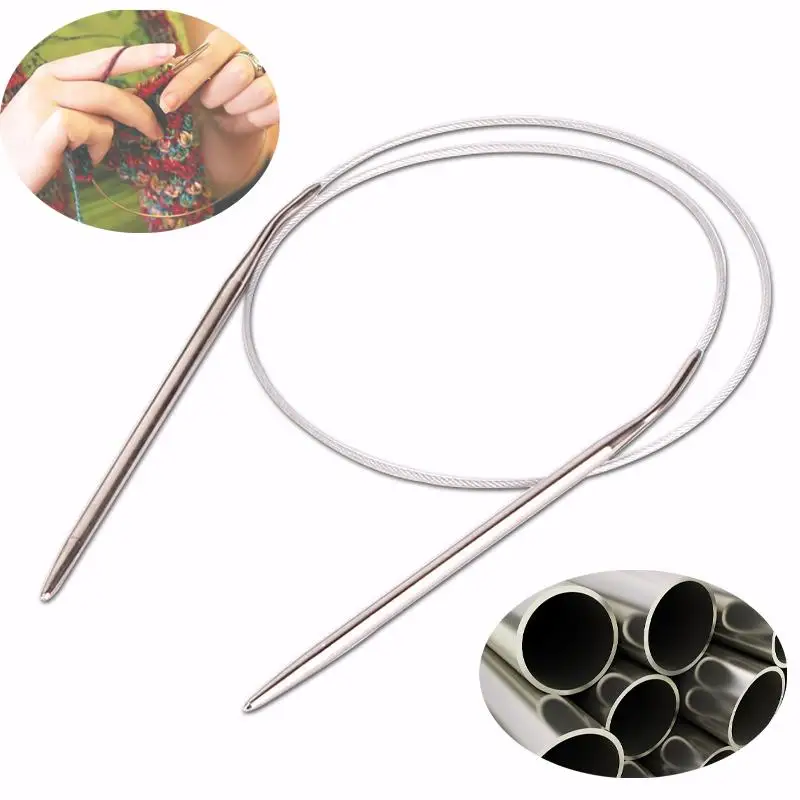 Sweater knitting Needle Stainless Steel Ring Needle 80cm 2.0-10 Mm Weaving Circular Knitting Needlework Kits DIY Knitted Tool