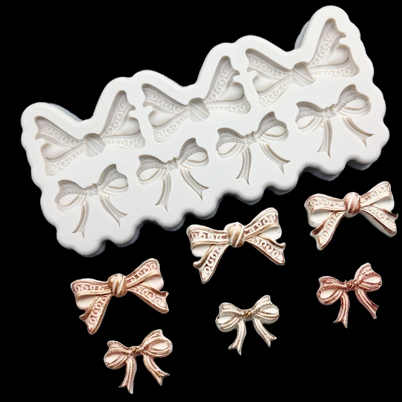 Bows Bowknots Silicone Mold Fondant Cake Chocolate Candy Decorating Tools