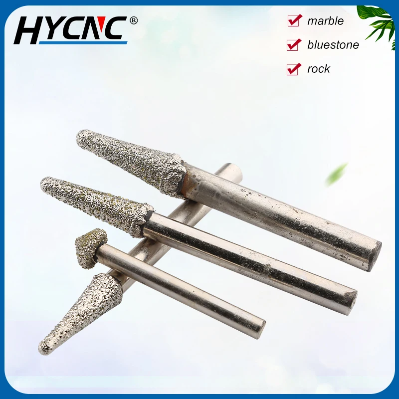 1pc granito pedra máquina de gravura ferramenta cnc pedra cone bola cabeça ferramenta alívio redondo escultura ferramenta acessórios