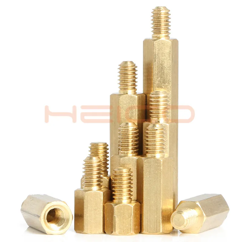 10pcs M3*8/12/16/18/20/24/30mm+6mm Copper Column Hex Head Brass Spacing Screws Threaded Pillar PCB Board Nut Screws