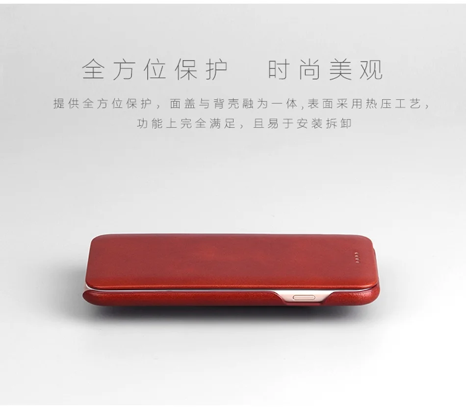 100% oryginalne etui z prawdziwej skóry Leanther Flip Cover do iPhone 7 8 17 18 16 17E 16E Air 14 15 Pro Max 12 13 z wbudowanym magnesem — zdjęcie produktu 2