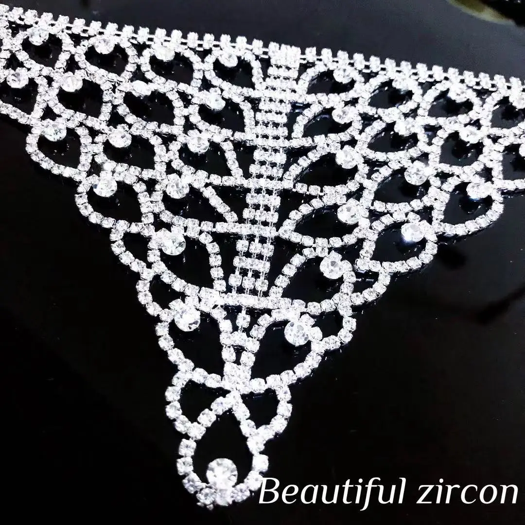 Collier en cristal strass pour femmes, bijoux de mariée, déclaration de mariage, accessoire de fête