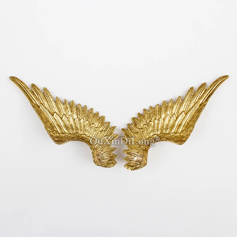 Exquisite 4Pairs Solid Brass French Angel Wings Furniture Handles Drawer Pulls Cupboard Wardrobe  TV Wine Cabinet Pulls Gifts
