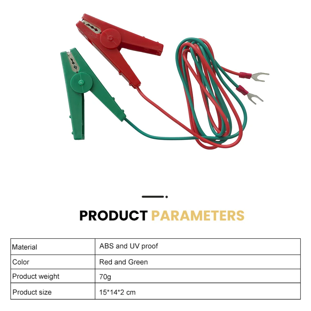 Electric Fence Accessory / Energizer Output Lead Set with Red & Green Alligator Clips 1m Length Wire—Pack of 1