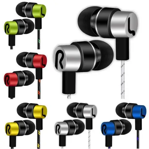 Universal 3.5mm Wired Earphone Braid Stereo In-Ear Earbuds Headset Earphones for Cellphone Wired Headphone Earphone with Mic