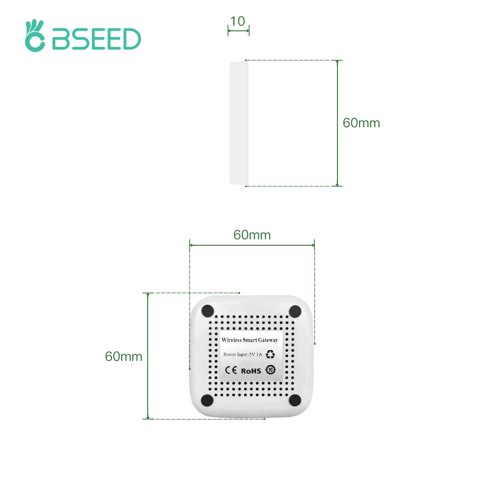 BSEED Zigbee Wireless Smart Gateway Switch Wifi Switch Support For Tuya Smart Life APP Google Alexa