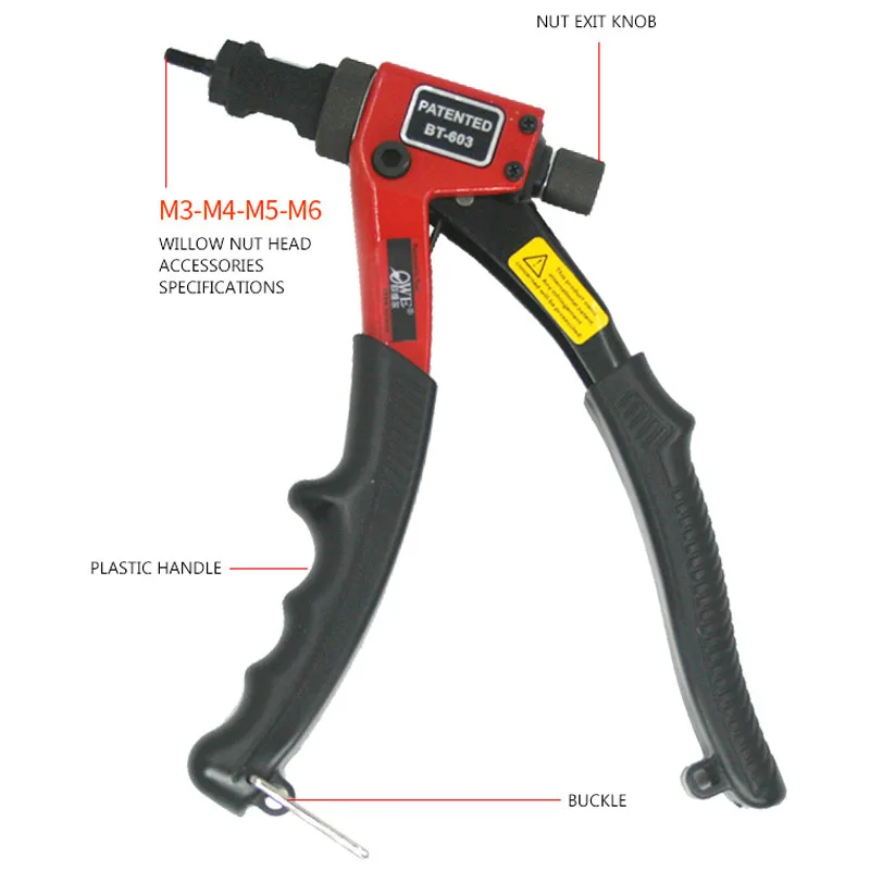 Pistola de tuercas de remache para trabajo interior y exterior, remachadora de mano femenina, Manual, única