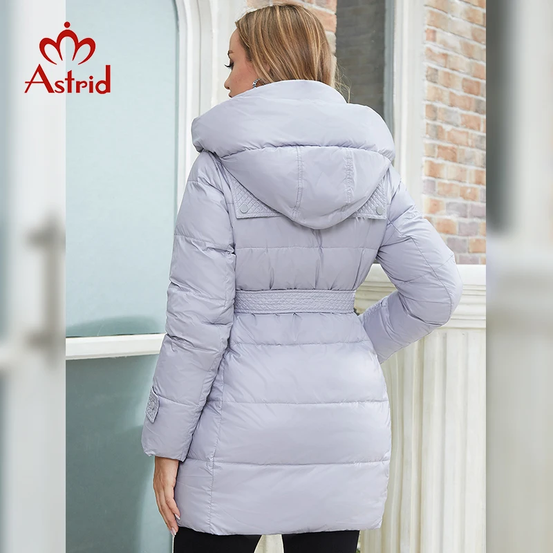 Astrid 2022 Women\'s Winter Jacket Female Oversize Hooded Parkas long Coat Belt Cotton Women Jackets Padded clothing Warm Outwear