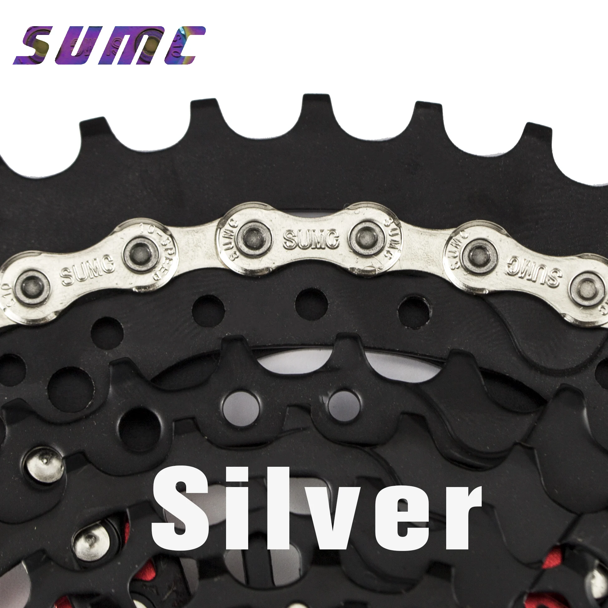 SUMC-Bike Chain for Road and Gravel Bicycles, MTB Parts, 9 10 11 12 Speed, 116, 126L Links, Gold, Silver, Rainbow, Black, New