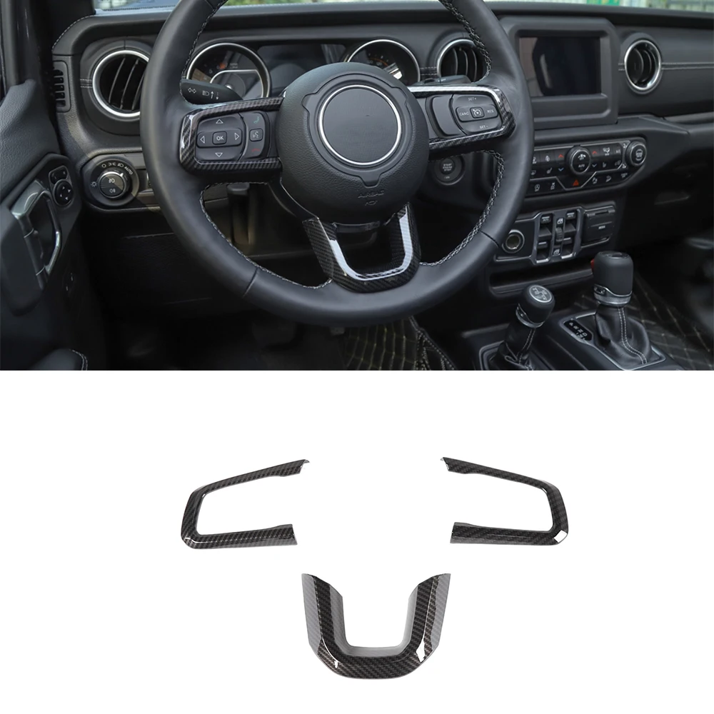 

Car Steering Wheel Decoration Cover for Jeep Wrangler JL Gladiator JT 2018 2019 2020 2021 2022 2023 Auto Interior Accessories