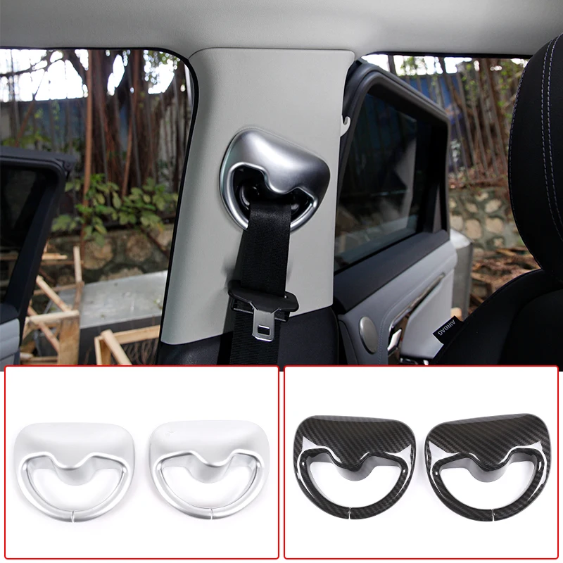 2 Pcs Car Seat Safety Belt Cover Trim Sticker ABS Chrome For Land Rover Range Rover Evoque 2019 2020 Auto Accessories Interior