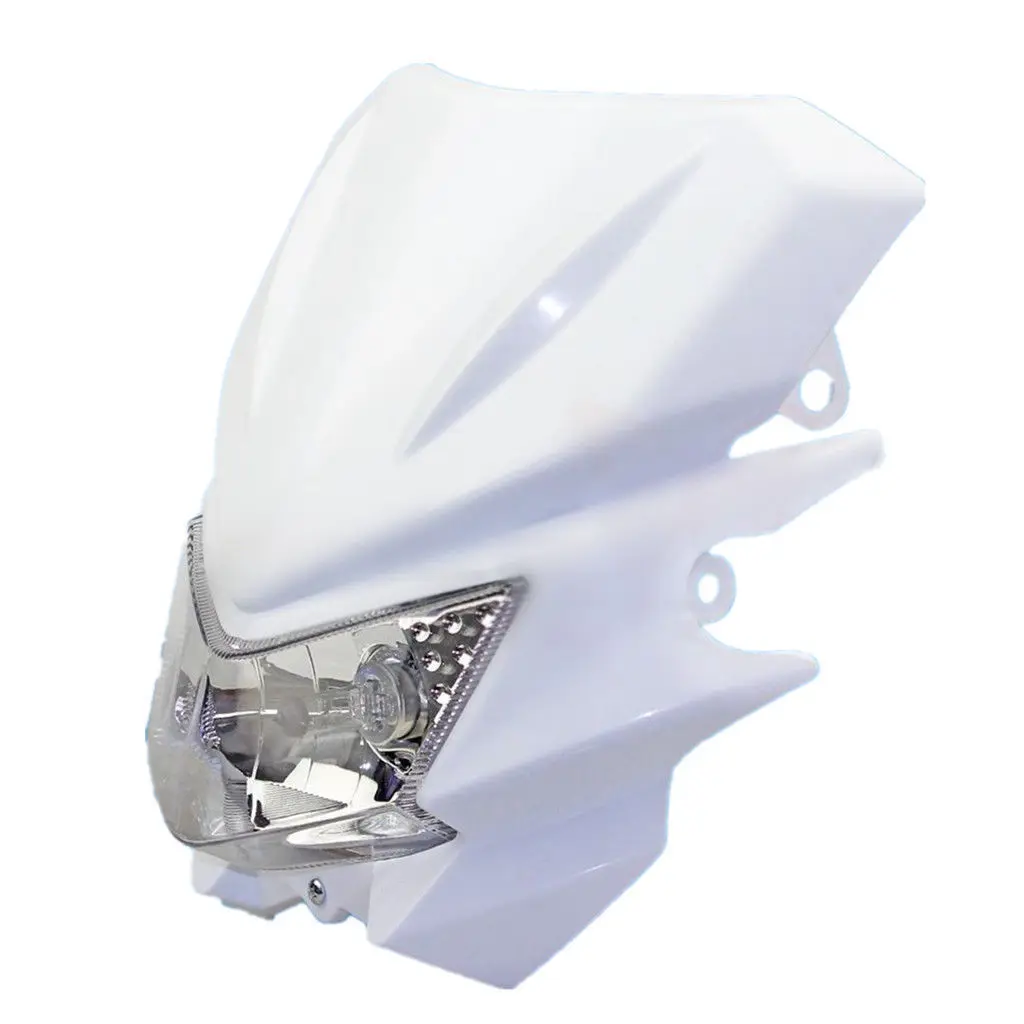 

White Dirt Bike Enduro Headlight For Honda Kawasaki Suzuki Yamaha Custom KDX