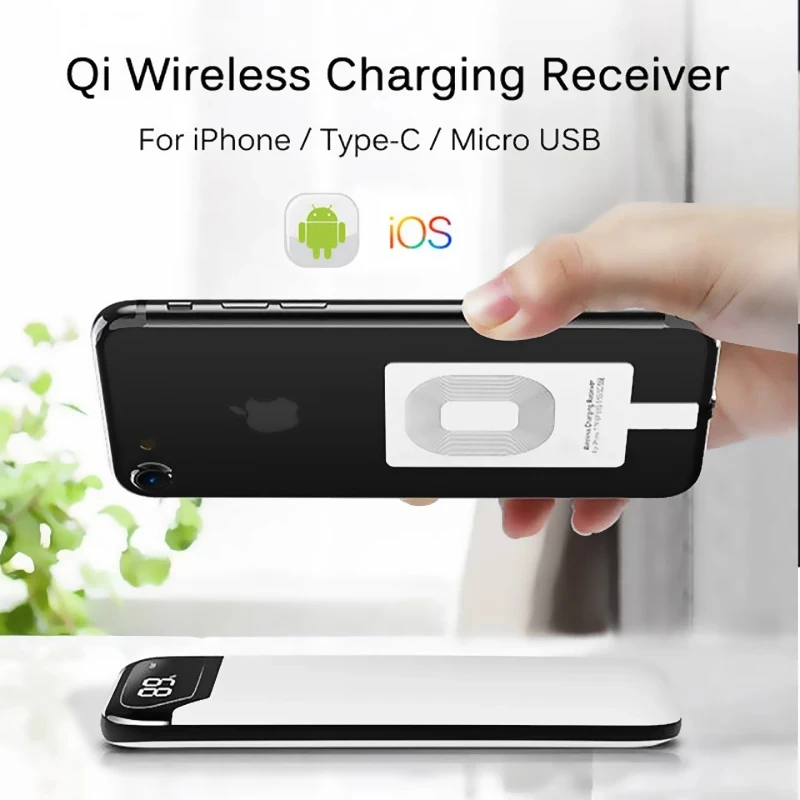 Wireless Receiver Coil Universal Wireless Charger Receptor for Samsung iPhone 8 7 6 6s 5 5s Xiaomi Huawei